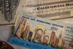 A photo of a 1939 Golden Gate International Exposition bill.